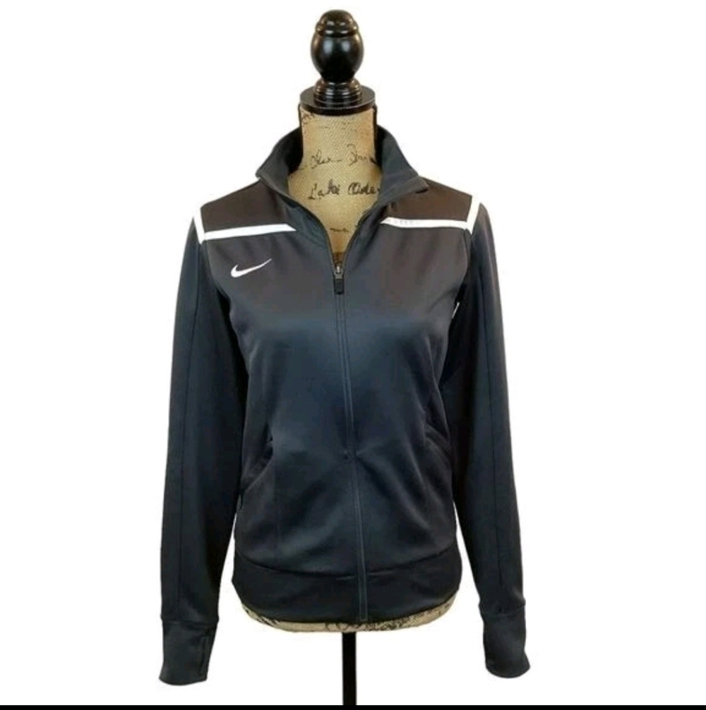 Nike Dri-Fit Full Zip Jacket Athletic Woman's XS Dark - Picture 2 of 5
